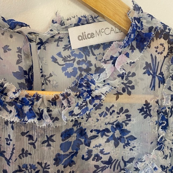 Alice McCall Pirouette Silk Floral Dress Cornflower Blue - Picture 4 of 15